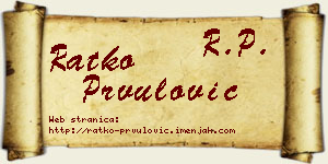 Ratko Prvulović vizit kartica